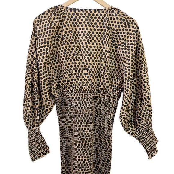 RHODE Anya Tan Black Polka-dot Mini Dress - Picture 7 of 7